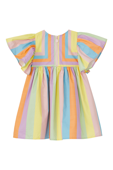 JG Dress SS w Multi color All over Stripes:Multi Colour:8Y